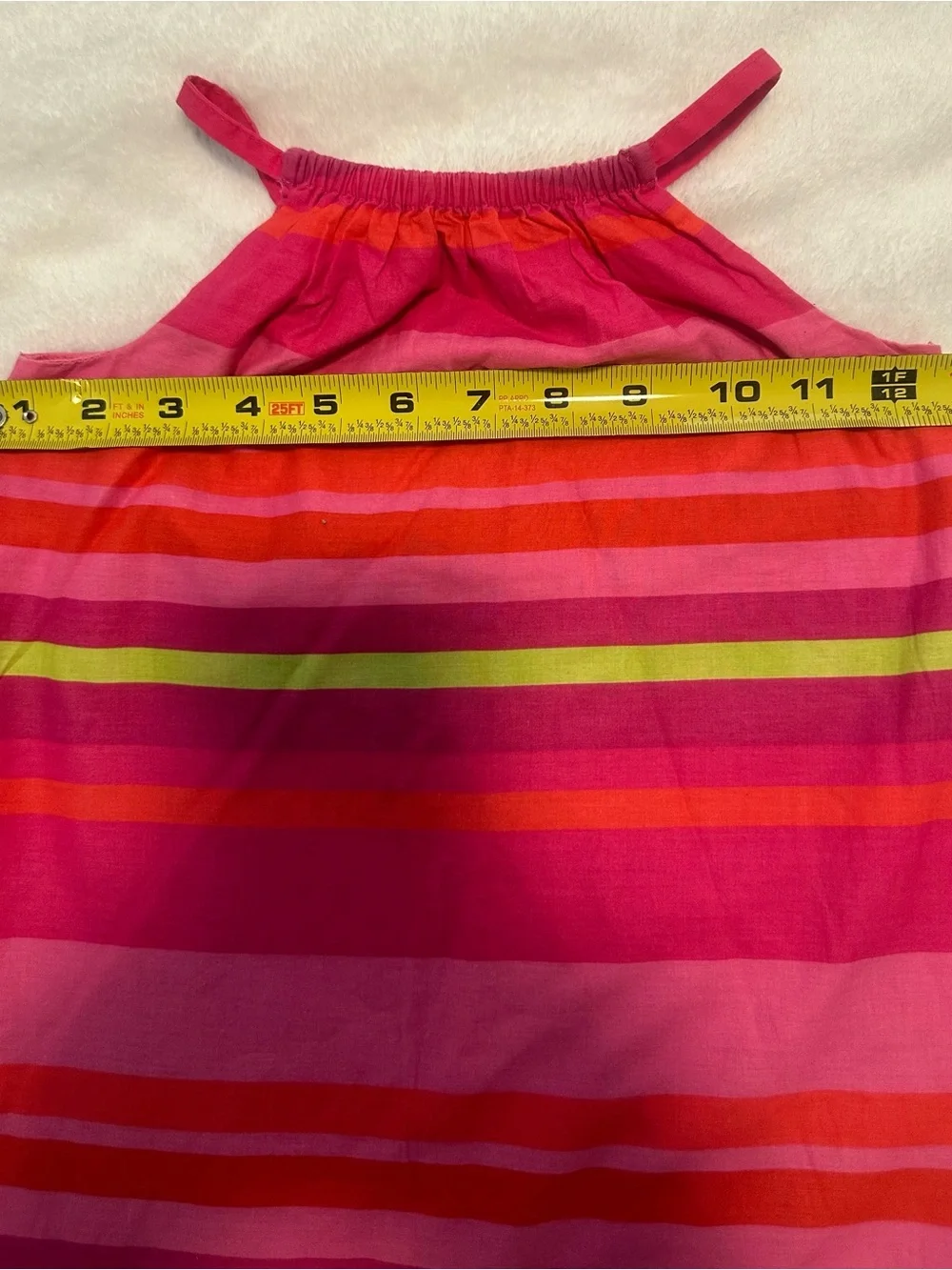 GAP Bright Pink Striped Halter Dress with Lime and Orange Accents
